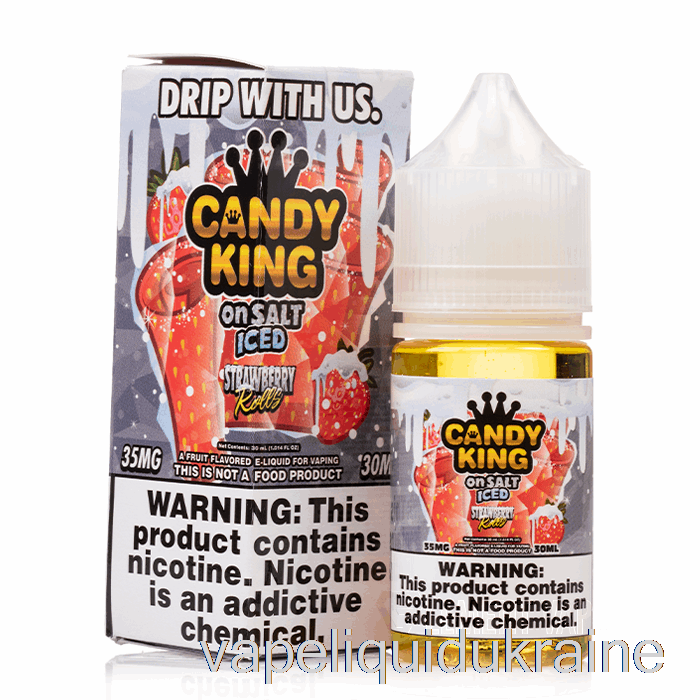 Vape Liquid Ukraine ICED Strawberry Rolls - Candy King On Salt - 30mL 35mg